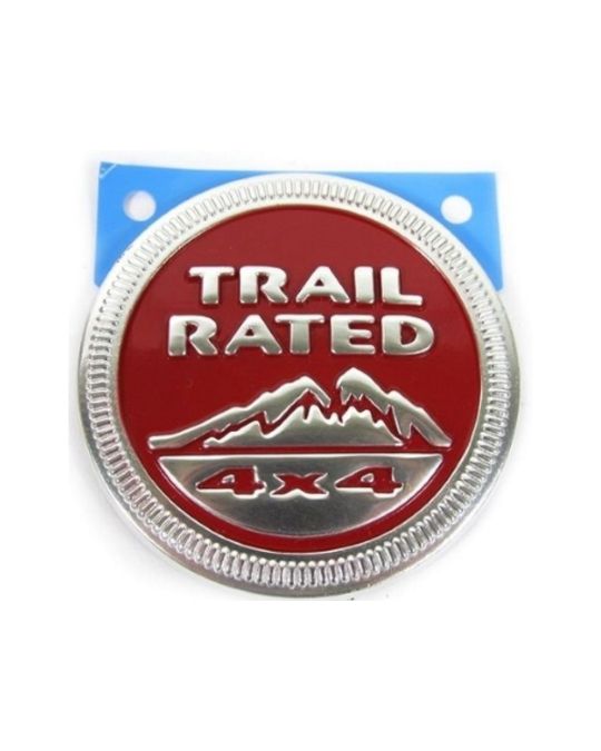 Genuine Mopar Emblem Trail Rated Red