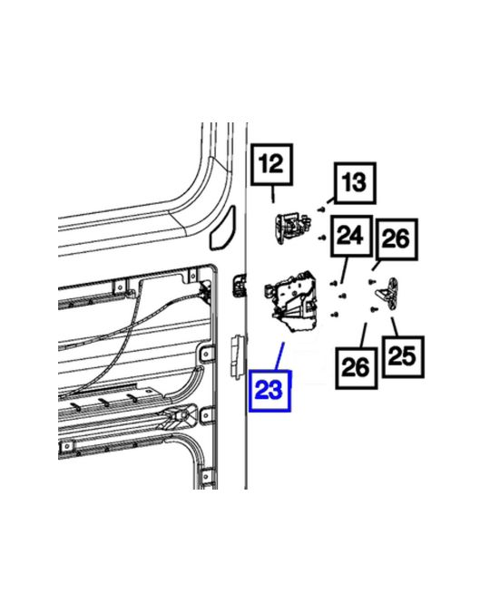 Genuine Mopar Sliding Door Latch - Right