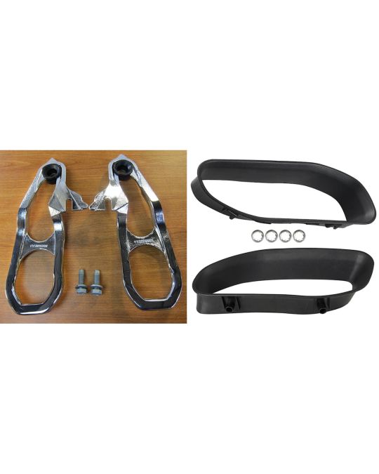 Genuine Mopar Chrome Tow Hooks Kit Of Two For Front Bumper Left And Right Sides With Black Bezels