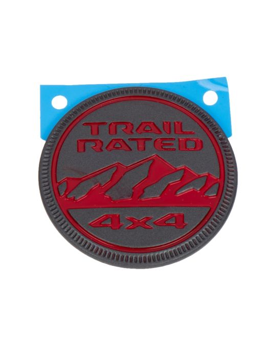 Genuine Mopar Emblem Trail Rated Rubicon Red