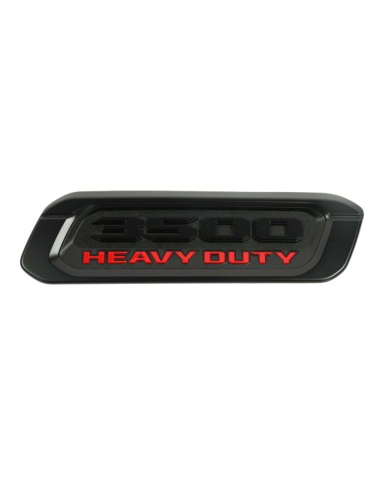 Genuine Mopar Emblem Hood Vent 3500 Heavy Duty Matte Black Red Passenger Side