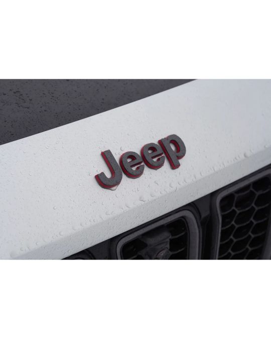 Genuine Mopar Hood Emblem Jeep Trailhawk Dark Gray With Red Outline