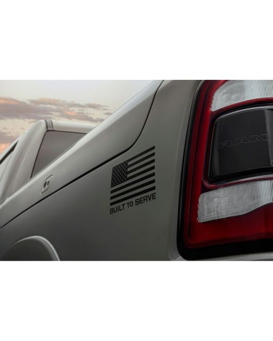 Genuine Mopar Bedside Graphics - American Flag / Built To Serve Edition - Left Side