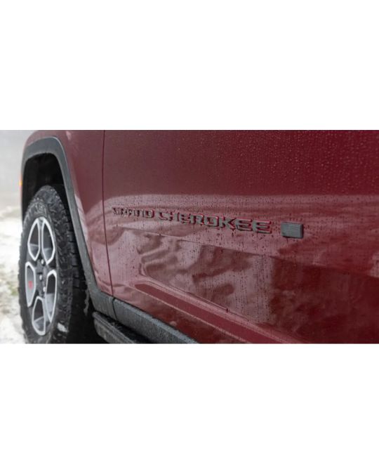 Genuine Mopar American Flag Door Emblem Trailhawk Dark Gray With Red Outline Left Side