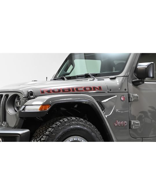 Genuine Mopar Hood Side Decal Rubicon Black With Red Outline