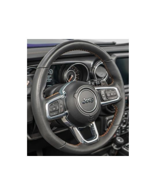 Genuine Mopar Rubicon 392 Steering Wheel Upgrade Heated Perforated Black Leather With Bronze Stitching