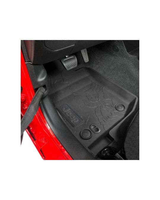 Genuine Mopar Rubber Floor Mats 4 Door With Black Jeep Logo