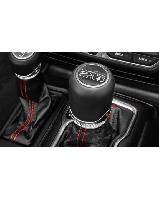 Genuine Mopar Rubicon 20th Anniversary Shift Knob And Boot Black With Red Stitching For Automatic Transmission