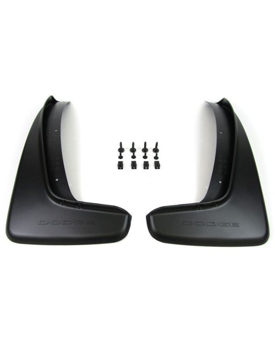 Genuine Mopar Splash Guards Kit Of Two For Rear Molded Black With Dodge Logo