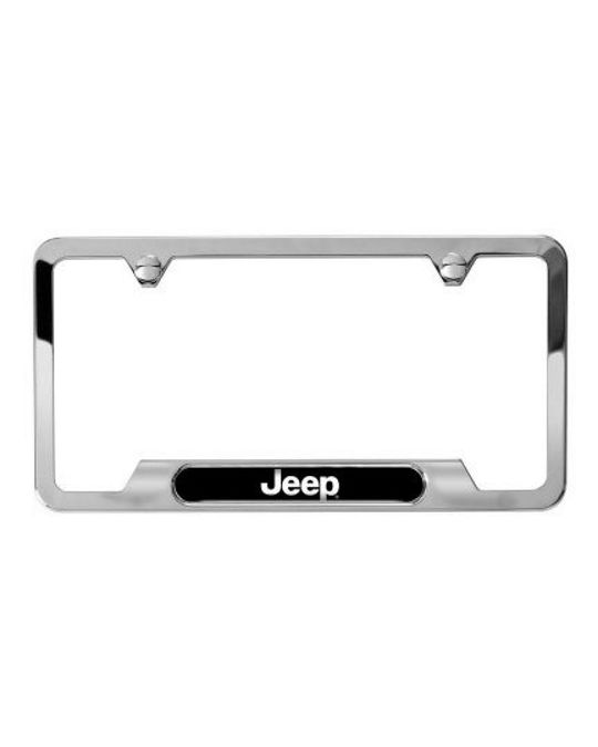 Genuine Mopar License Plate Frame Polished W/ Jeep Logo