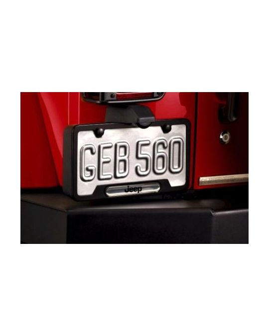 Genuine Mopar License Plate Frame Black W/ Jeep Logo