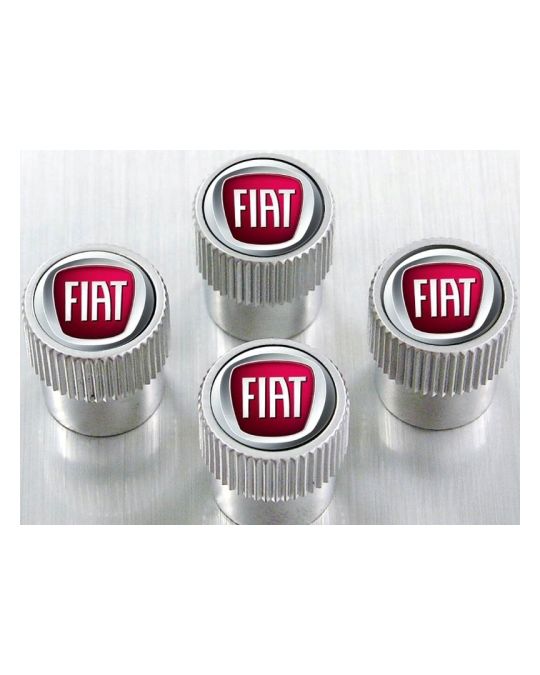 Genuine Mopar Valve Stem Caps Kit Of Four Polished Chrome Silver With Fiat Logo