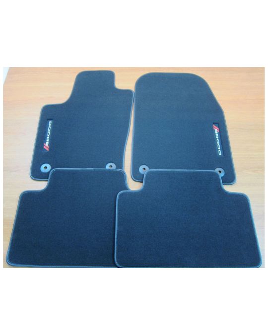 Genuine Mopar Carpet Mats Kit Of Four For First And Second Rows Black With Dodge Logo