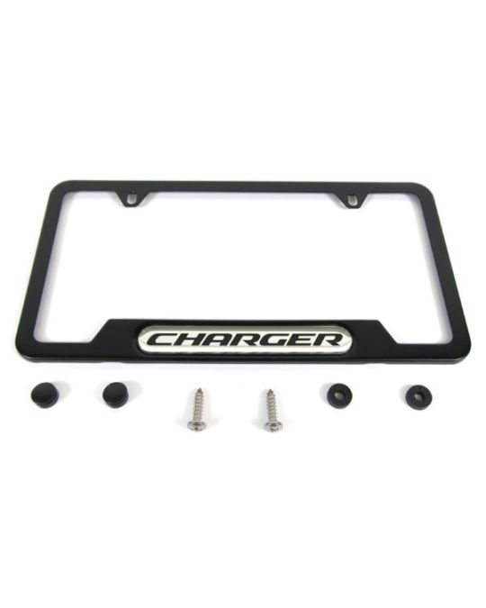 Genuine Mopar Plate Frame Black W/ Charger Logo