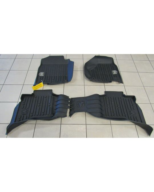 Genuine Mopar Rubber Mats Bucket Style Front & Rear Black With Ram's Head Logo