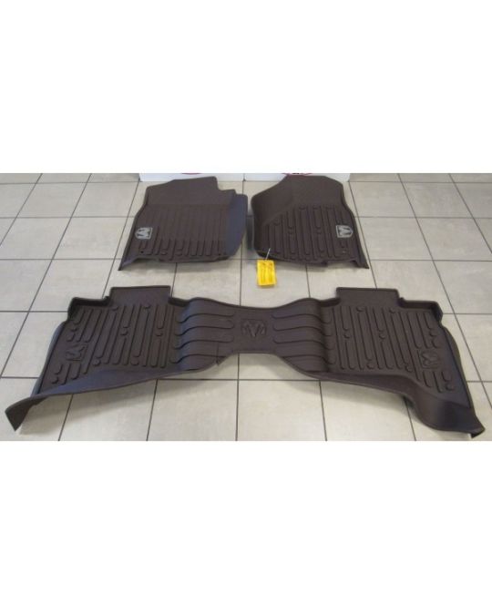 Genuine Mopar Rubber Mats Bucket Style Front & Rear Brown