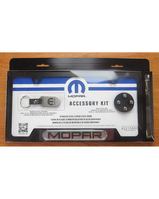 Genuine Mopar License Plate Frame Gift Set - Mopar Logo Black