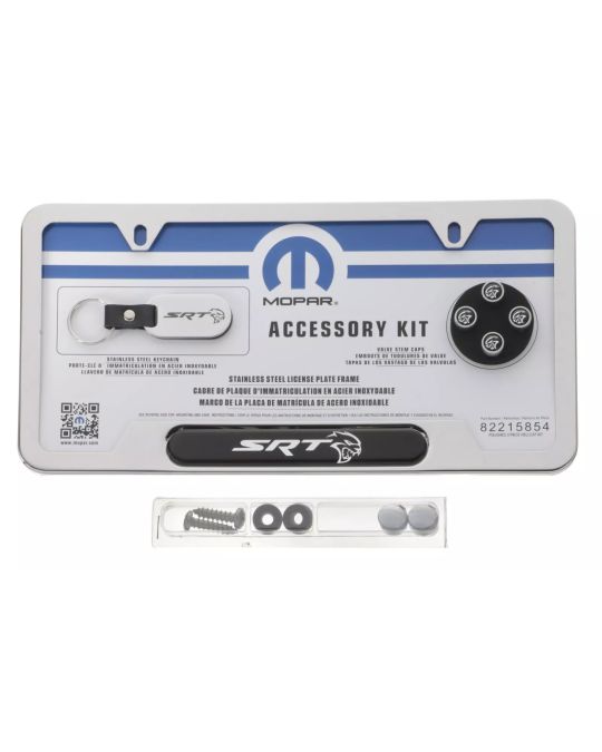 Genuine Mopar License Plate Frame Gift Set SRT Hellcat Silver