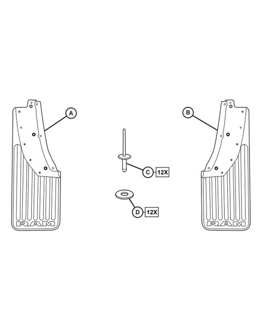 Genuine Mopar Splash Guards - Front Rubber HD