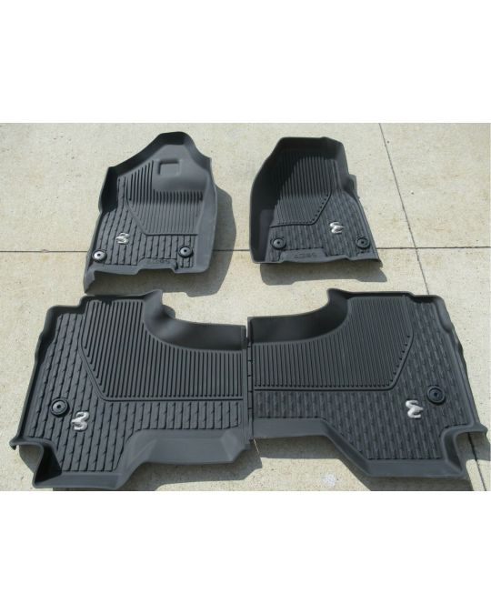 Genuine Mopar All-Weather Slush Mats Quad Cab Black W/ Silver Ram's Head