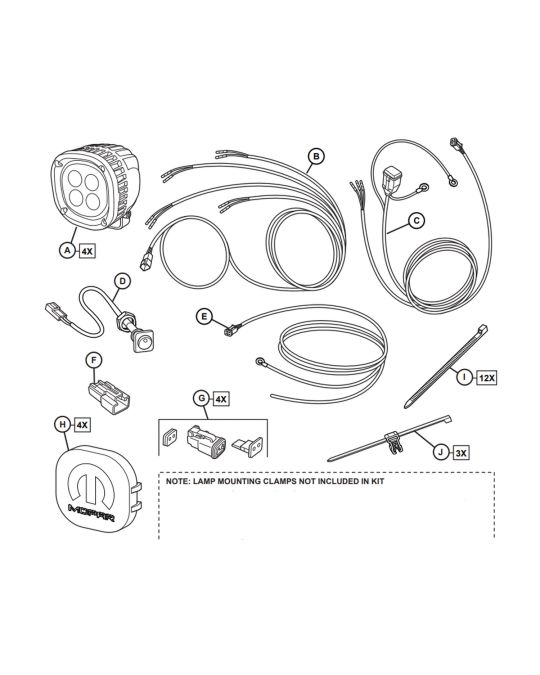 Genuine Mopar LED Five Inch Off Road Lights Kit Of Four For Ram Rack