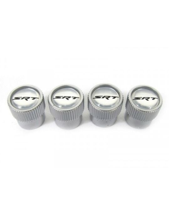 Genuine Mopar Wheel Valve Stem Caps Silver W/ SRT Logo