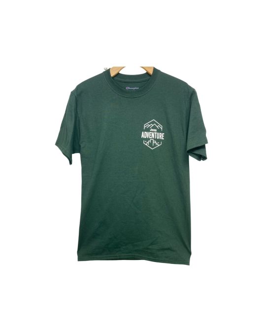 Jeep Short Sleeve T-Shirt Adventure With Jeep Grille Size XX-Large Green