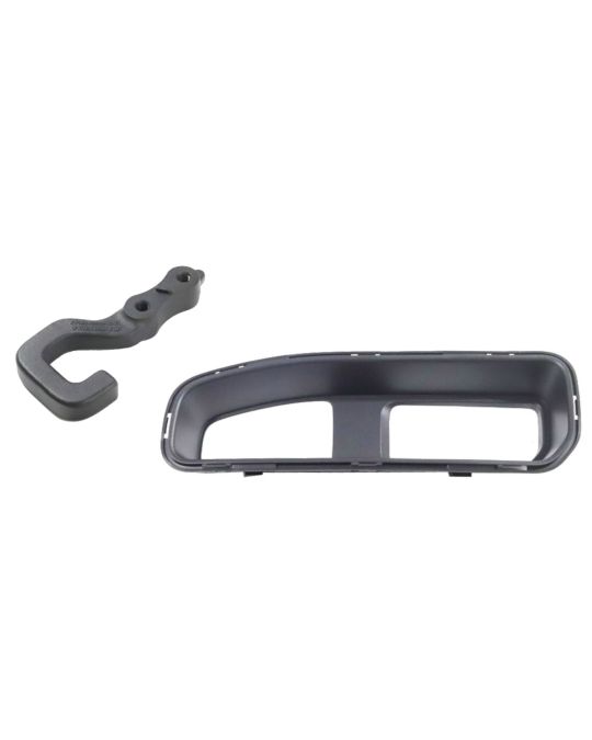 Genuine Mopar Tow Hook Kit Single Hook With Passenger Side Bezel - Rear Black