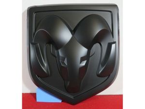 Genuine Mopar Emblem Rams Head Tailgate Medallion Matte Black