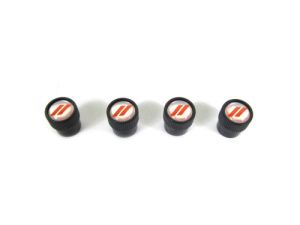 Genuine Mopar Wheel Valve Stem Caps Black W/ Dodge Logo