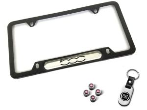 Genuine Mopar License Plate Frame Gift Set Black With 500 Logo