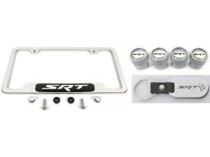 Genuine Mopar License Plate Frame Gift Set SRT Polished Chrome