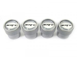 Genuine Mopar Wheel Valve Stem Caps Silver W/ SRT Logo