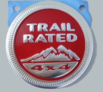 Genuine Mopar Emblem Trail Rated Trailhawk Red