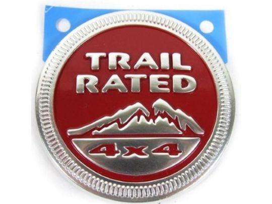 Genuine Mopar Emblem Trail Rated Red