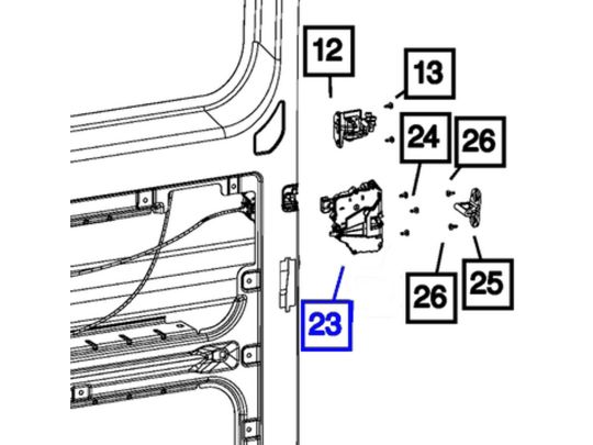 Genuine Mopar Sliding Door Latch - Right