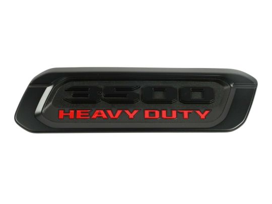 Genuine Mopar Emblem Hood Vent 3500 Heavy Duty Matte Black Red Passenger Side