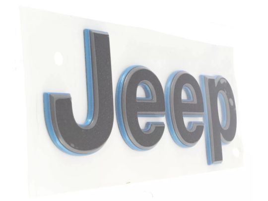 Genuine Mopar "Jeep" Fender Emblem 4xe Version Dark Gray With Blue Surround