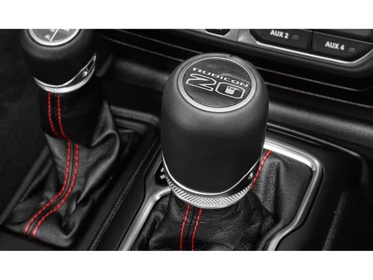 Genuine Mopar Rubicon 20th Anniversary Shift Knob And Boot Black With Red Stitching For Automatic Transmission