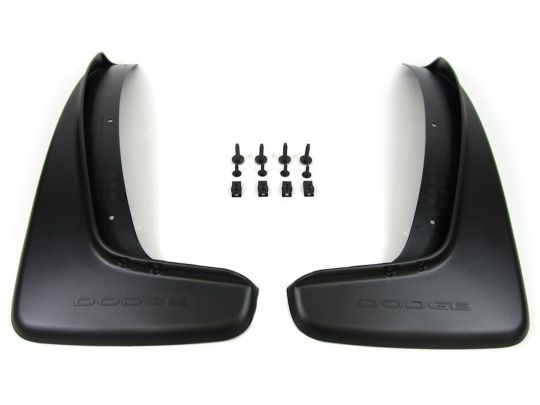 Genuine Mopar Splash Guards Kit Of Two For Rear Molded Black With Dodge Logo