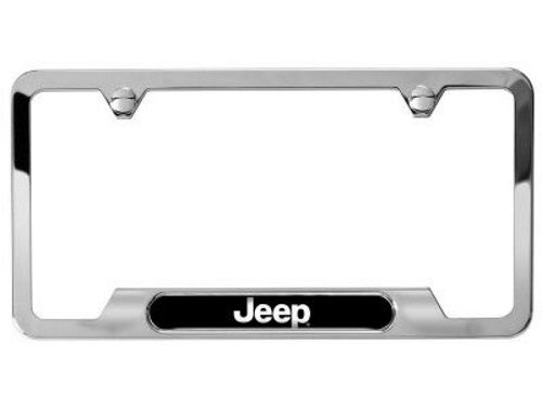 Genuine Mopar License Plate Frame Polished W/ Jeep Logo