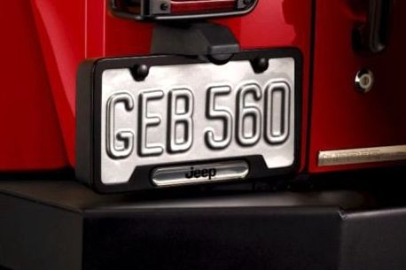 Genuine Mopar License Plate Frame Black W/ Jeep Logo