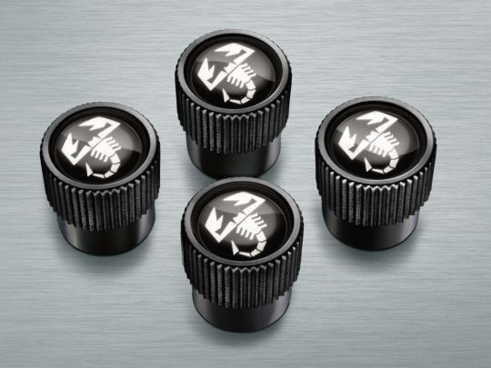 Genuine Mopar Valve Stem Caps Black with Scorpion Logo