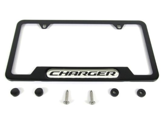 Genuine Mopar Plate Frame Black W/ Charger Logo