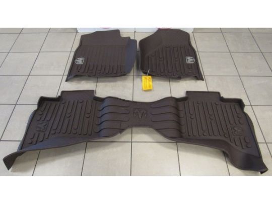 Genuine Mopar Rubber Mats Bucket Style Front & Rear Brown