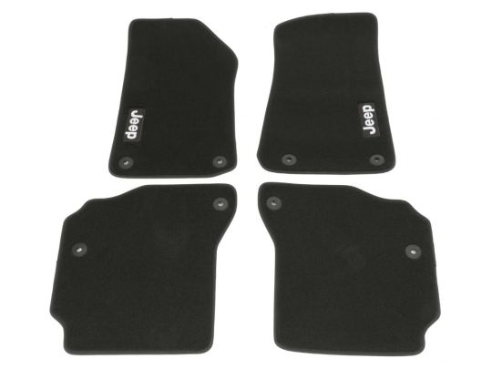 Genuine Mopar Floor Mats Set Of Four Black With Light Tungsten Jeep Logo