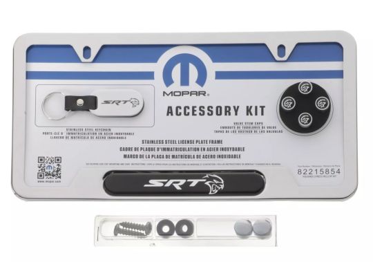 Genuine Mopar License Plate Frame Gift Set SRT Hellcat Silver