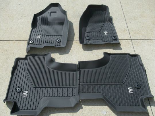 Genuine Mopar All-Weather Slush Mats Quad Cab Black W/ Silver Ram's Head