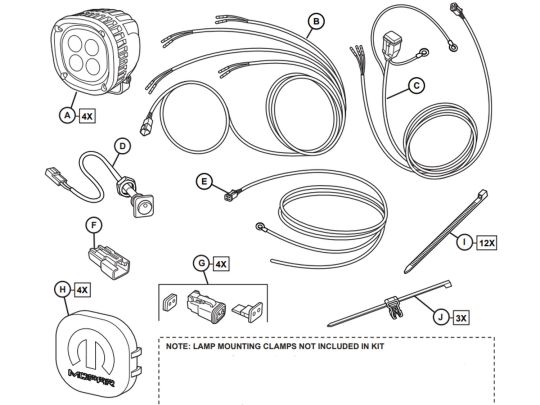 Genuine Mopar LED Five Inch Off Road Lights Kit Of Four For Ram Rack