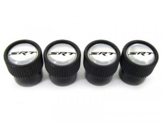 Genuine Mopar Wheel Valve Stem Caps Kit Of Four Black With SRT Logo